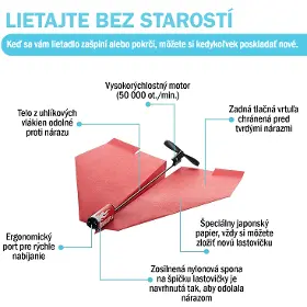 Lietadlo - PowerUp Elektrická lastovička červená - 3