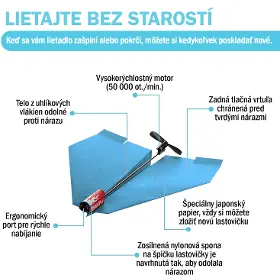 Lietadlo - PowerUp Elektrická lastovička modrá - 3