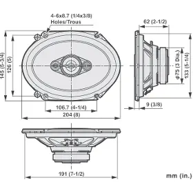 Autoreproduktor - Pioneer TS-A6881F koaxiálny autorepro. - 5