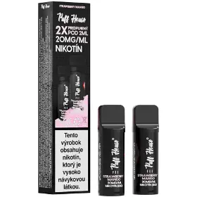 Náplň do e-cigariet - Puff House POD Strawberry Mango 2 ks - 1