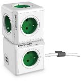 ZBYTKY Zásuvka PowerCube Extended zelená USB 1,5m